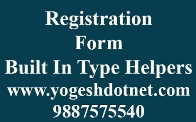 asp.net registration form with built in type html helpers | example