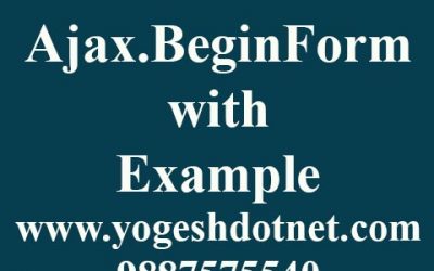 Ajax.BeginForm In ASP.NET MVC