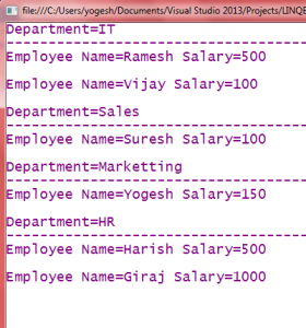 C# linq groupby operator with example | Angular | ASP.NET Tutorials